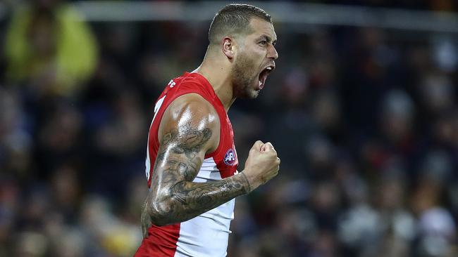 Lance Franklin was huge in Sydney’s big win over Adelaide. Picture: Sarah Reed