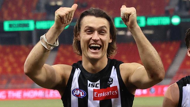 A smile and thumbs up from one of the best key defenders in footy. Picture: Phil Hillyard