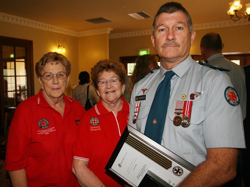 Rockhampton LAC's Lillian Bedford and Dawn Hawley with Gordon Smith from Emu Park at the QAS Meritorious Service Awards at Kershaw House, Rockhampton. Photo: Sharyn O'Neill