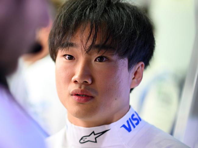 BAHRAIN, BAHRAIN - MARCH 01: Yuki Tsunoda of Japan and Visa Cash App RB looks on in the garage during qualifying ahead of the F1 Grand Prix of Bahrain at Bahrain International Circuit on March 01, 2024 in Bahrain, Bahrain. (Photo by Rudy Carezzevoli/Getty Images)