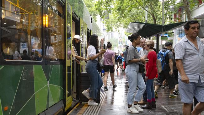 The government said extending the free tram zone would increase crowding and make trams run slower across the network.. Picture: Sarah Matray