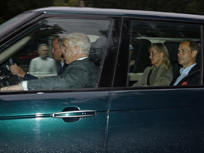 Prince William, Duke of Cambridge, Prince Andrew, Duke of York, Sophie, Countess of Wessex and Edward, Earl of Wessex arrive to see Queen Elizabeth at Balmoral Castle on September 8, 2022 in Aberdeen, Scotland. Picture: Jeff J Mitchell/Getty Images.