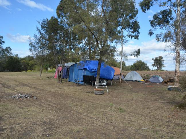 Up to a dozen people are living out of tents at Bowenville Reserve