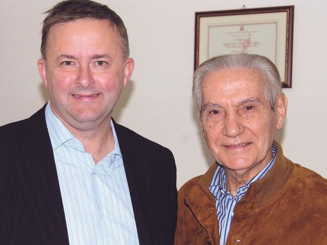 Anthony Albanese with his father Carlo Albanese in Barletta, Italy, 2009.