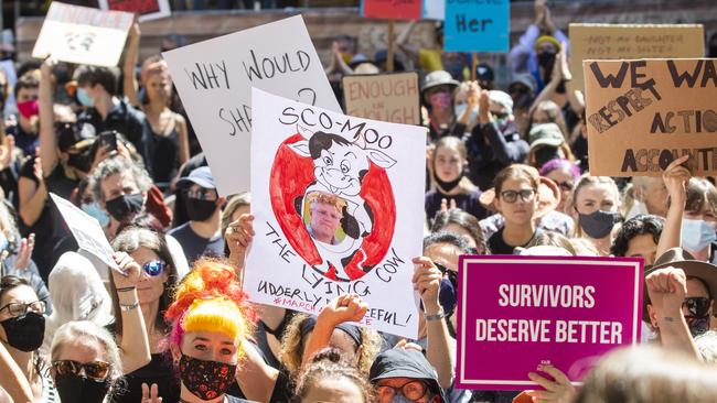 The March 4 Justice rally in Sydney called for action against gendered violence. Picture: Jenny Evans/Getty