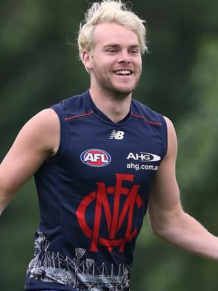 Jack Watts at Melbourne training. Picture: Wayne Ludbey