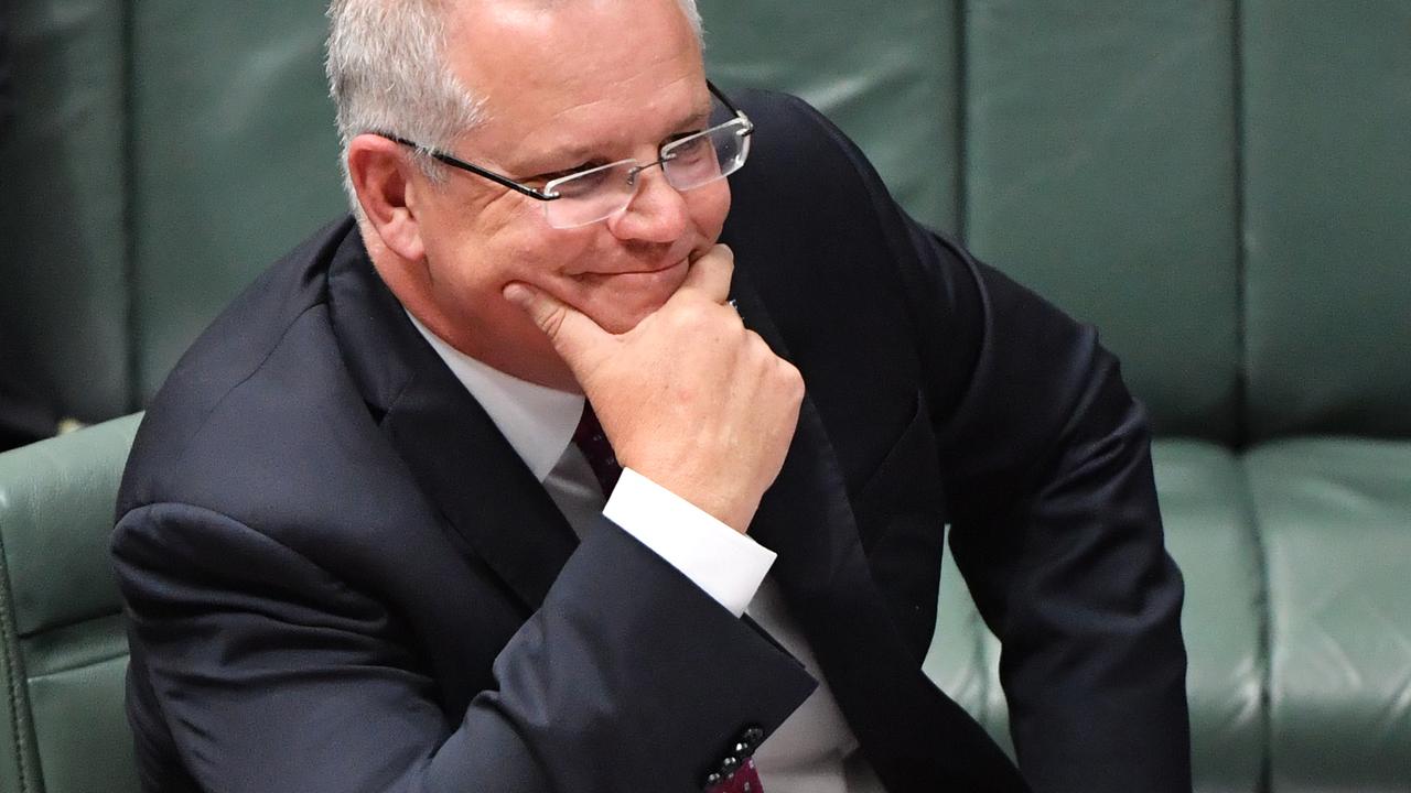 Prime Minister Scott Morrison during Question Time, not looking too worried. Picture: Mick Tsikas/AAP