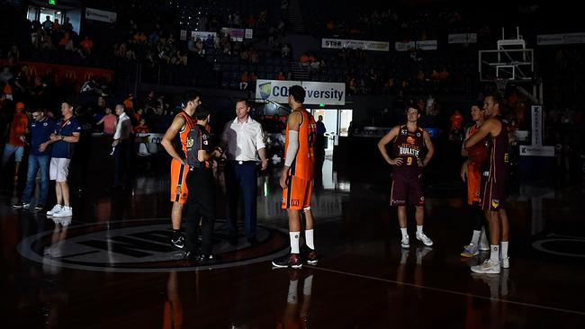 The NBL game between the Cairns Taipans and Brisbane Bullets was called off due to a power outage.