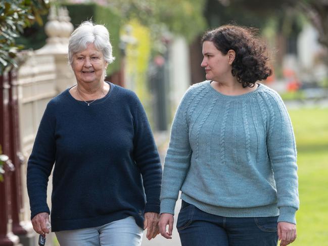 Wife Catherine Urie (left) and her daughter Claire Barnier were home at the time of the attack. Picture: Tony Gough