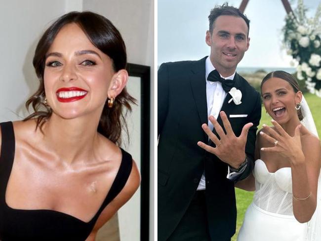 An AFL WAG battling a horrific bowel cancer diagnosis has shared some of the unexpected side effects of her illness. Picture: Instagram