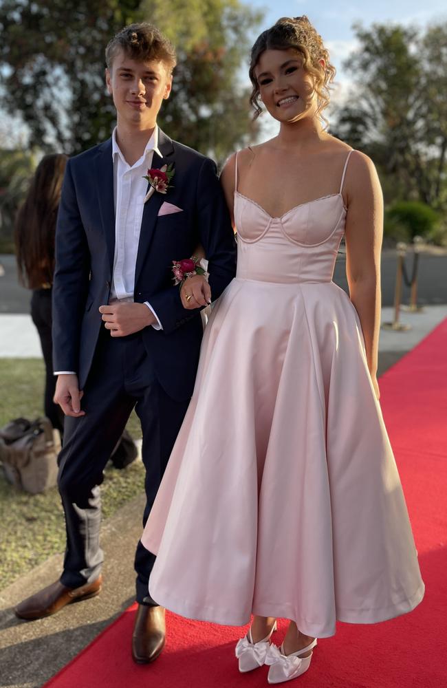 Cohen Webster and Daisy Groves at Cooloola Christian College's 2024 student formal on Thursday October 3, 2024.