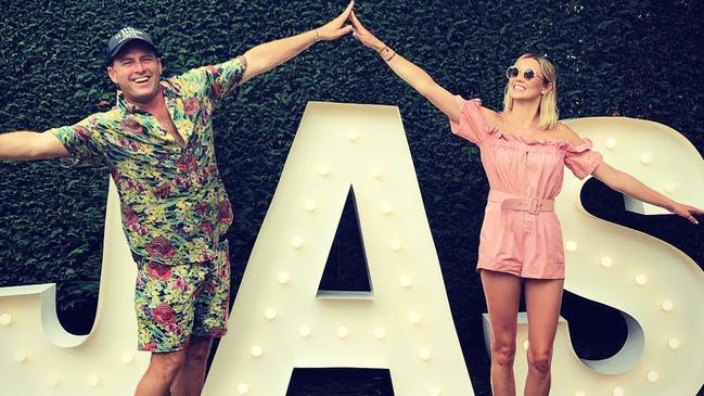 Karl Stefanovic and his partner Jasmine Yarbrough in low-key celebration of her 34th birthday. Picture Instagram