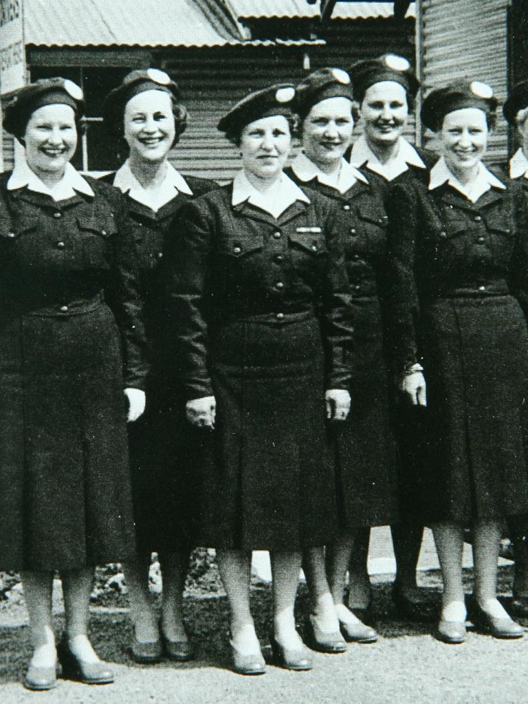 Zilla Kemball (fourth from left) with other volunteer drivers looking smart in their uniforms at the 1956 Olympics in Melbourne.