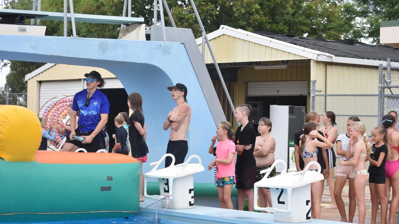 PARTY TIME: There were plenty of splatters and splashes at Dalby's pool party on Saturday afternoon.