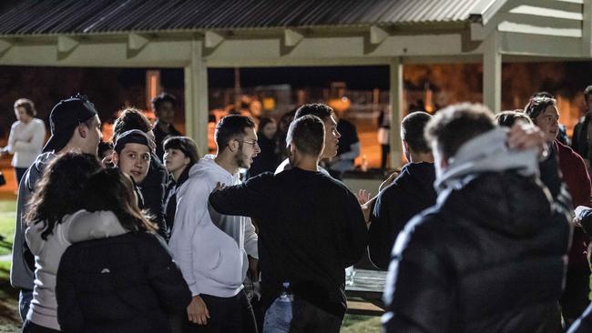 Two groups of men fight over a girl. Picture: Jason Edwards