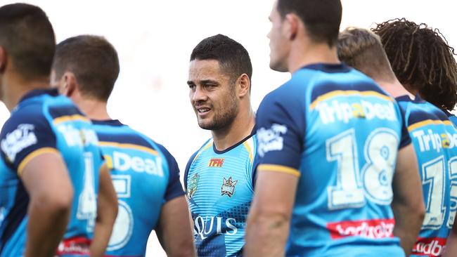 Jarryd Hayne and the Titans look on after a Bulldogs try.