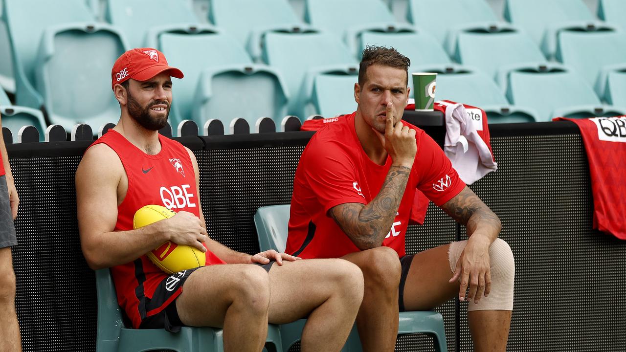 Paddy McCartin and Lance Franklin will both remain sidelined for the Grand Final rematch against Geelong on Saturday. Picture: Phil Hillyard