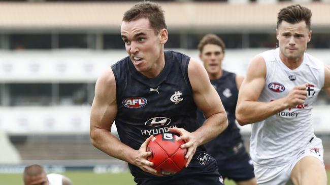 Sam Philp in action for Carlton during a practice match.