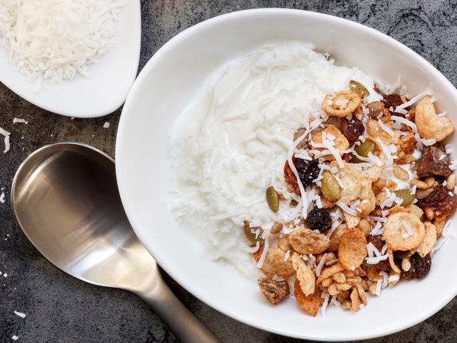 Low-fat yoghurts, muesli and granola are all items to keep an eye on for sugar content.