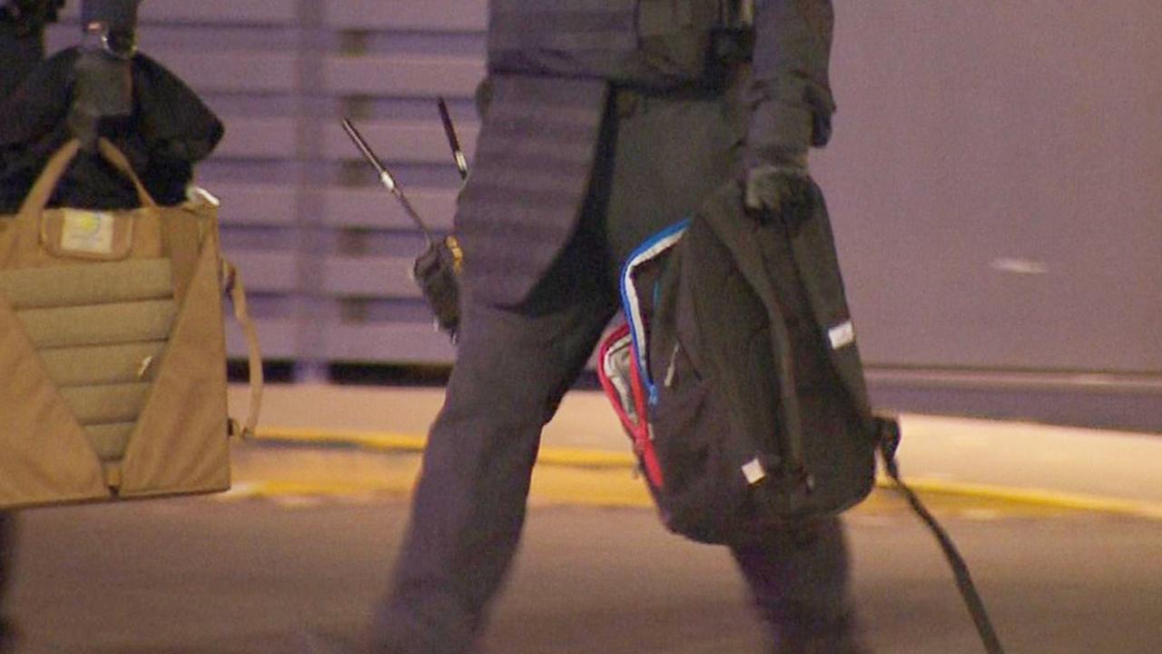 A bag is removed from the Macca’s. Picture: 7NEWS Adelaide