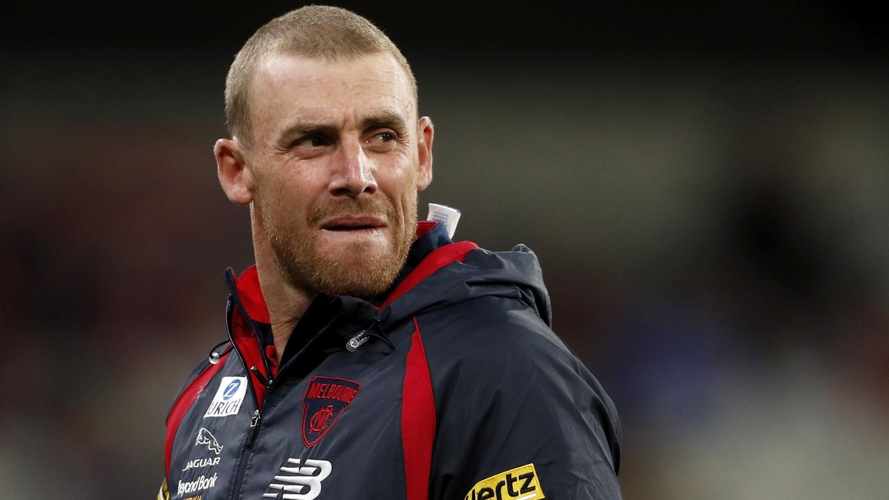 The Demons discussed contingency plans for the potential sacking of Simon Goodwin. (Photo by Dylan Burns/AFL Photos via Getty Images)