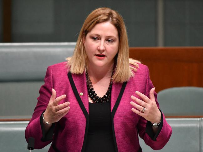 Centre Alliance member for Mayo Rebekha Sharkie seconds Independent Member for Indi Cathy McGowan's National Integrity (Parliamentary Standards) Bill in the House of Representatives at Parliament House in Canberra, Monday, December 3, 2018. (AAP Image/Mick Tsikas) NO ARCHIVING