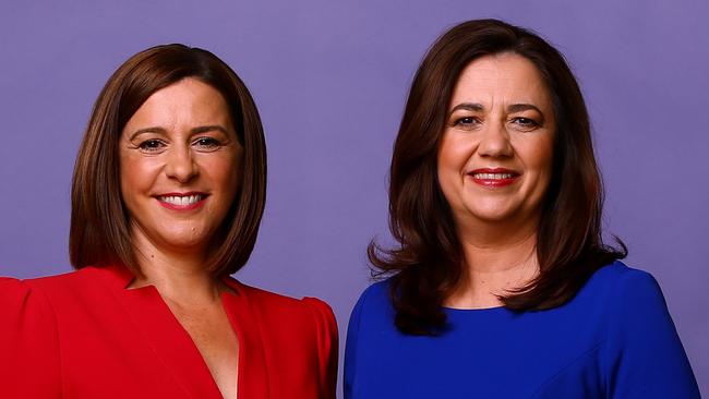 Opposition Leader Deb Frecklington and Premier Annastacia Palaszczuk. Picture: Adam Head