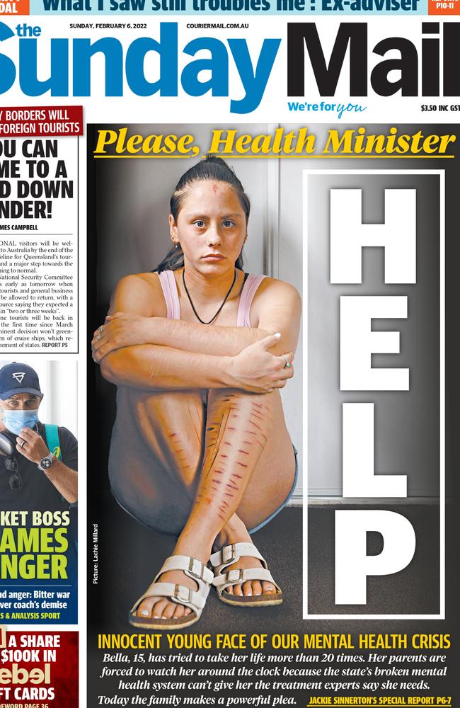 Bella Irving on the front page of The Sunday Mail, 6 February 2022.