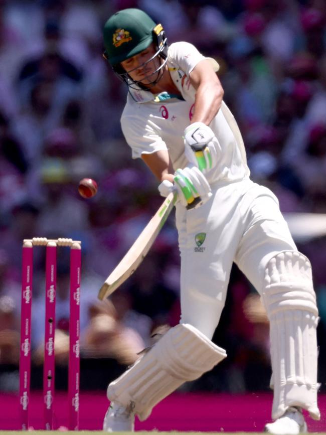 Konstas skies one during the fifth Test against India. Picture: AFP