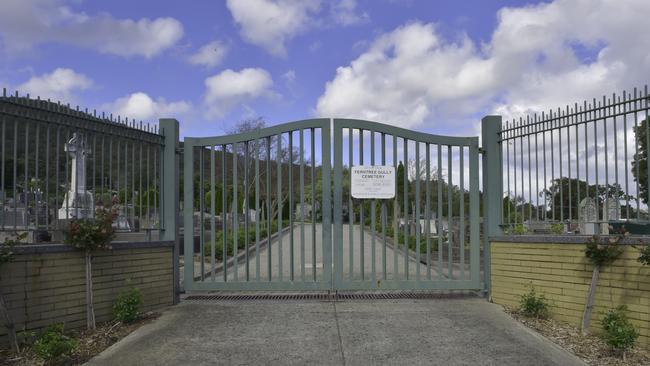 The attack happened near the gates of Ferntree Gully cemetery. Picture: Andrew Batsch