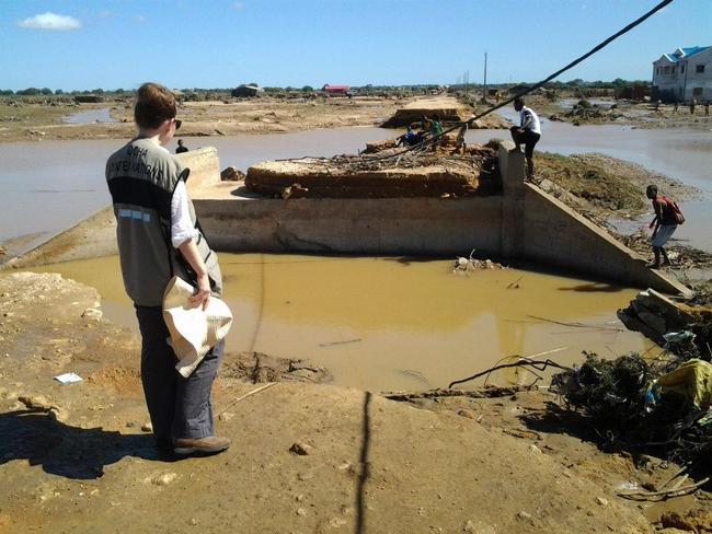 Yolanda assessing damage from Tropical Cyclone Haruna in Madagascar in 2013