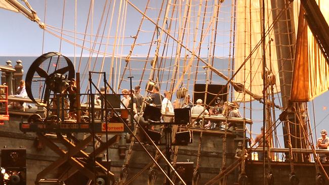 One of the elaborate pirate ship sets at Helensvale. Picture Mike Batterham