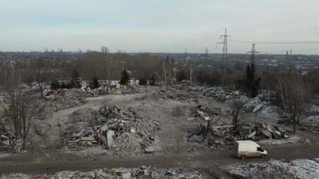 Drone shows Makiivka New Year missile strike site