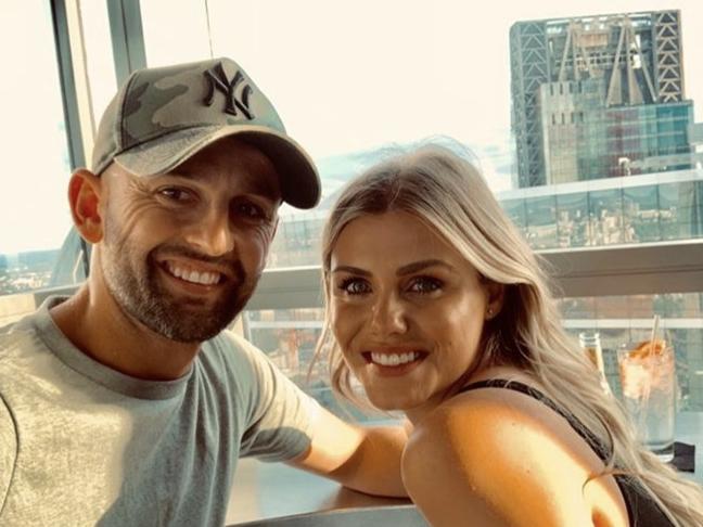 Nathan Lyon and Emma McCarthy took a trip on the London eye. McCarthy captioned the image “Date night”. Picture Instagram