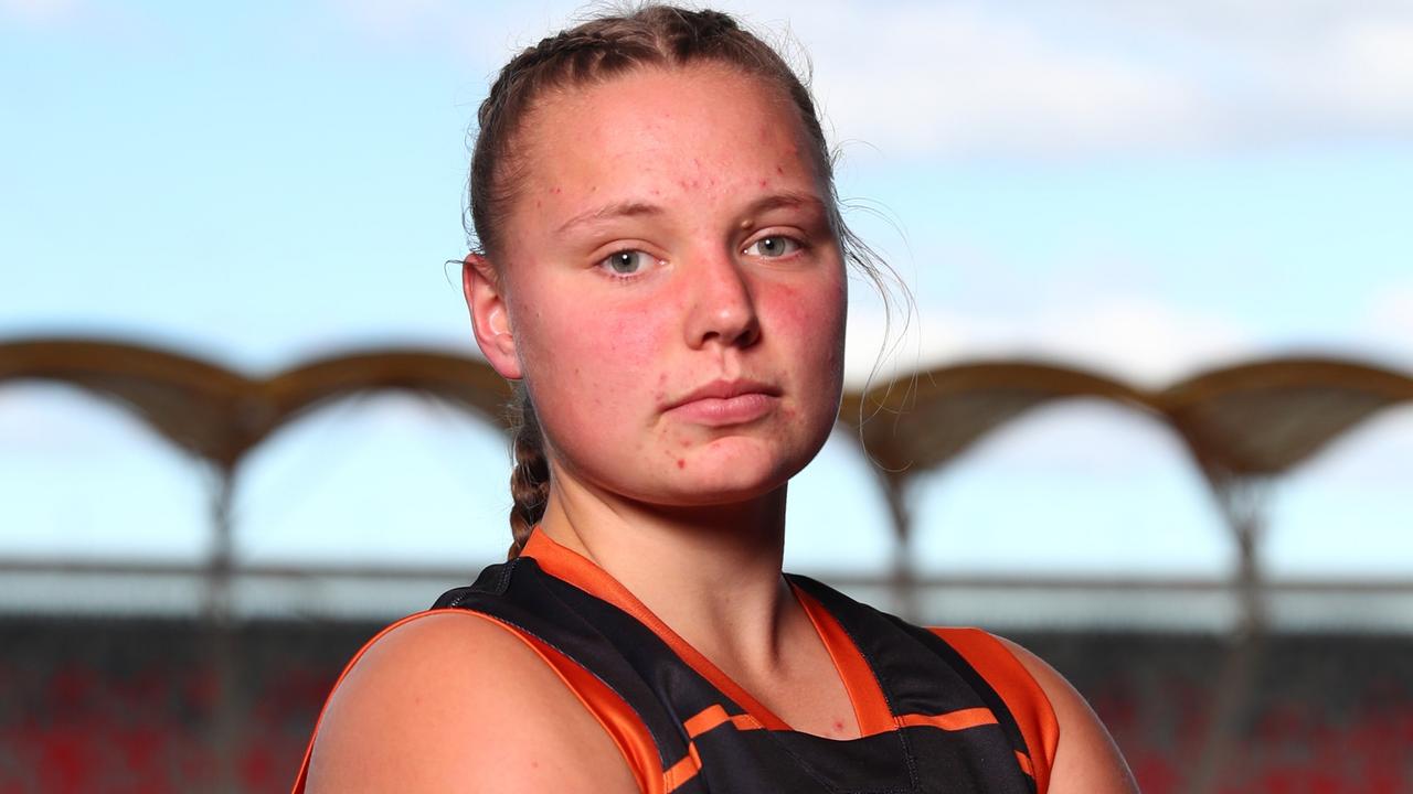 GOLD COAST, AUSTRALIA - JULY 09: Jaimi Tabb of Central Allies poses during the AFLW U18 Draft Camp at Metricon Stadium on July 09, 2019 in Gold Coast, Australia. (Photo by Chris Hyde/AFL Photos)