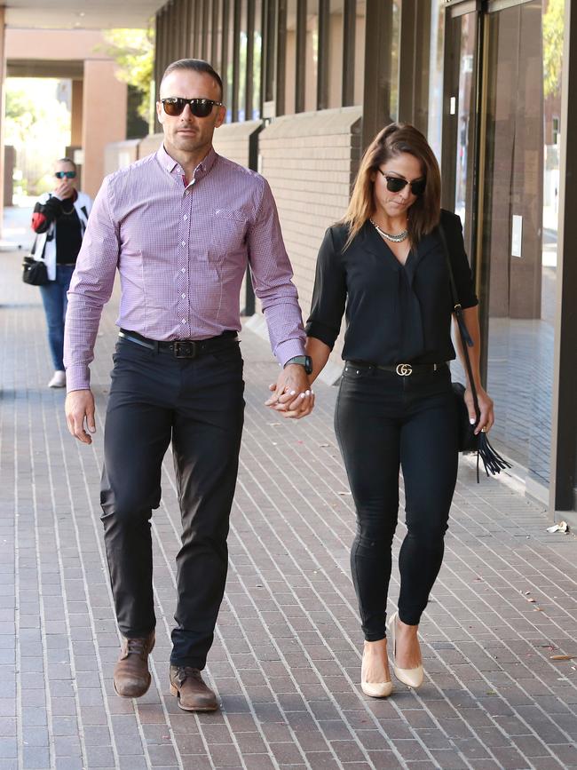 Steve 'Commando' Willis and girlfriend Harika Vancuylenberg arrive at the hearing. Picture: Richard Dobson