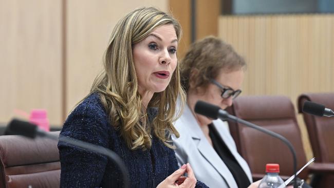 eSafety Commissioner, Julie Inman Grant appeared before Senate estimates at Parliament House on Thursday. Picture: NewsWire / Martin Ollman