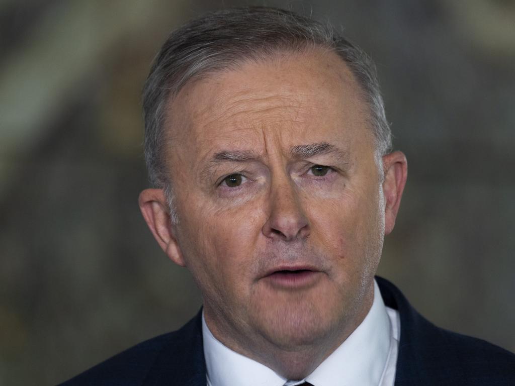 CANBERRA, AUSTRALIA - NewsWire Photos JUNE 1, 2021: Leader of the Opposition, Anthony Albanese giving a press conference at Parliament House in Canberra. Picture: NCA NewsWire / Martin Ollman