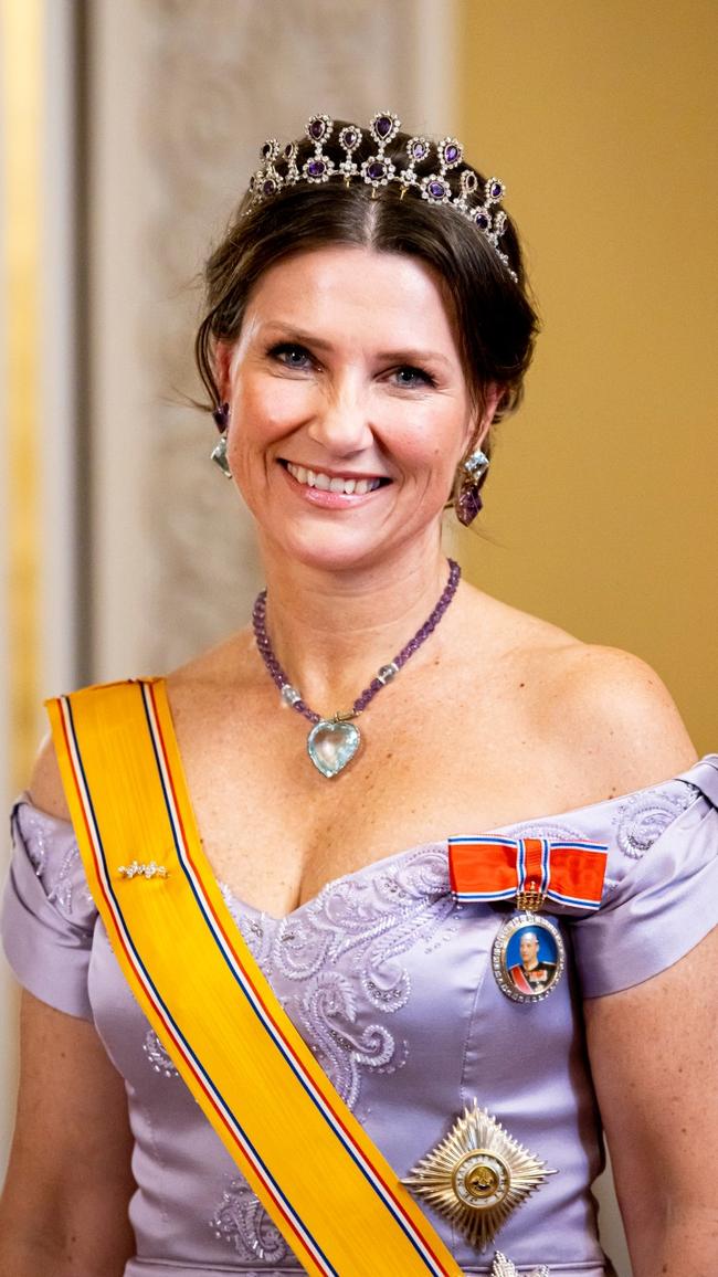 Princess Martha Louise of Norway ahead of a state banquet in the Royal Palace. Photo by Patrick van Katwijk/WireImage