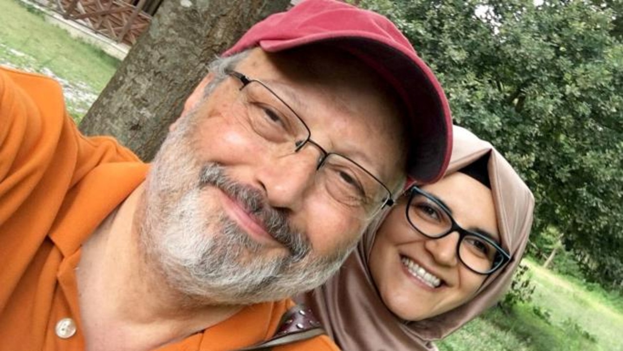 Slain journalist Jamal Khashoggi with fiancee Hatice Cengiz.