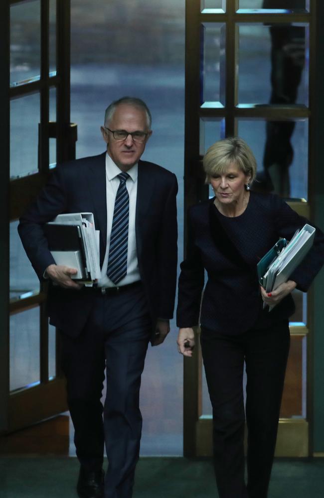 Malcolm Turnbull and Julie Bishop. Picture Gary Ramage