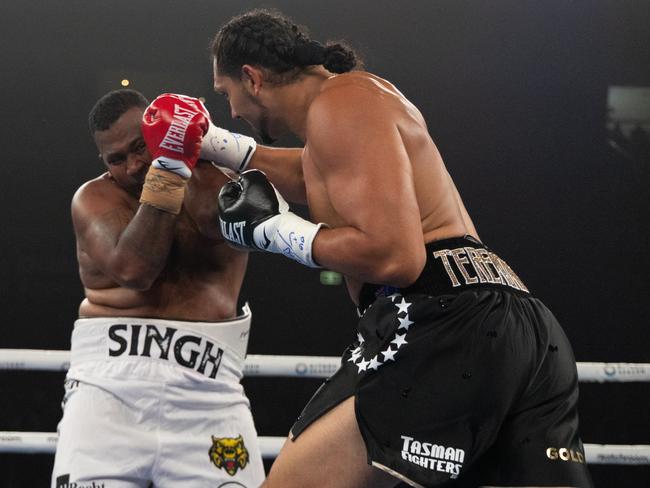 Teremoana Teremoana Jr easily defeated James Singh. Picture: Supplied