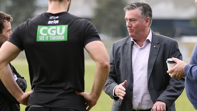 Eddie McGuire at Collingwood training. Picture: Wayne Ludbey