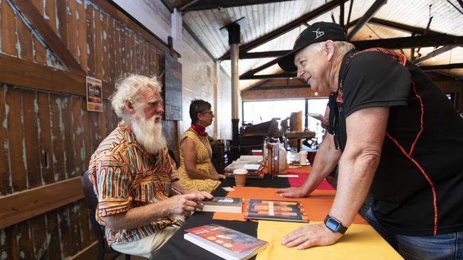 Dark Emu author Bruce Pascoe at the Ballawinne festival in Cygnet, Tasmania. Picture: Luke Bowden