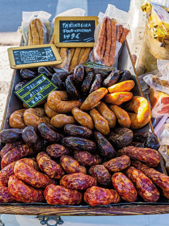 Cured meats at Estremoz market. Picture: Frederic Ducout.