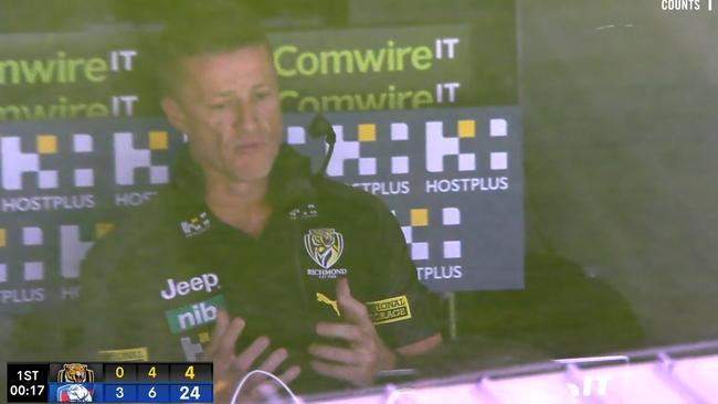 Damien Hardwick had a heart attack. Photo: Kayo.