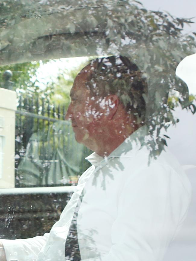 Mr Joyce arrives at Greg Maguire's Armidale townhouse this morning. Picture: Hollie Adams/The Australian