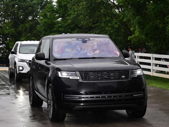 Scottie Scheffler arrives at the course after being detained by police before the second round of the 2024 PGA Championship. Picture: Getty Images via AFP