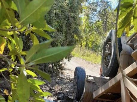 vehicle rollover Bloomsbury. Picture: RACQ CQ Rescue