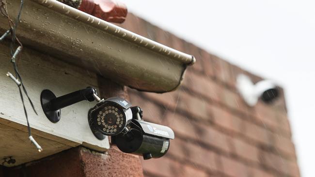 CCTV outside the Barathiye Mandir Temple. Picture: Carmela Roche